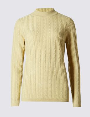 Cable Turtle Funnel Neck Jumper
